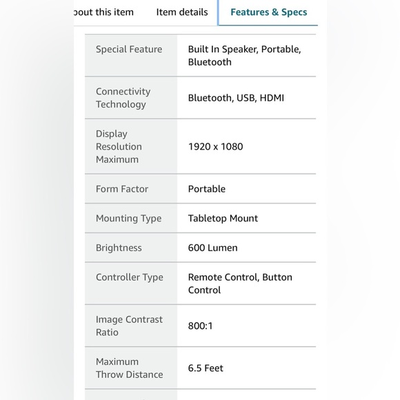 Mini portable LED/LCD projector 1080 P Brand new in box with everything - Picture 13 of 16